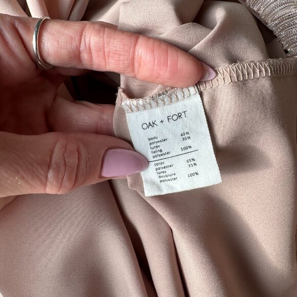 Oak & Fort Metallic Pink Sparkly Dress - Size Large - Picture 9 of 11